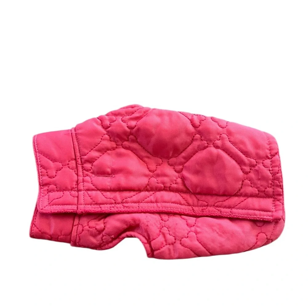Martha Stewart Pets Quilted Pink Dog Jacket Fleece Lined Size Small